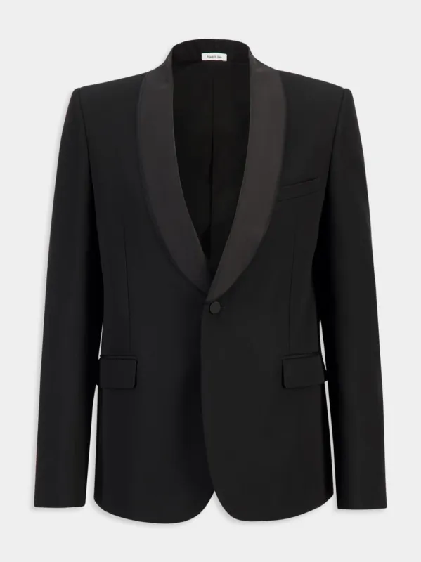 Black Single-Breasted Tailored Jacket sold by Fashion Clinic