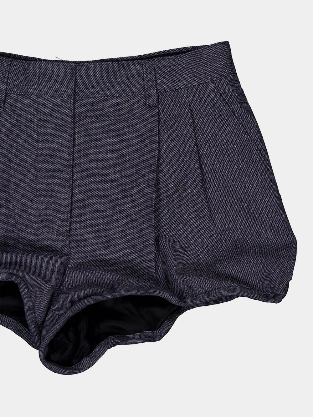 Anthracite Gray Grisaille Wool Shorts sold by Fashion Clinic product image thumbnail 5