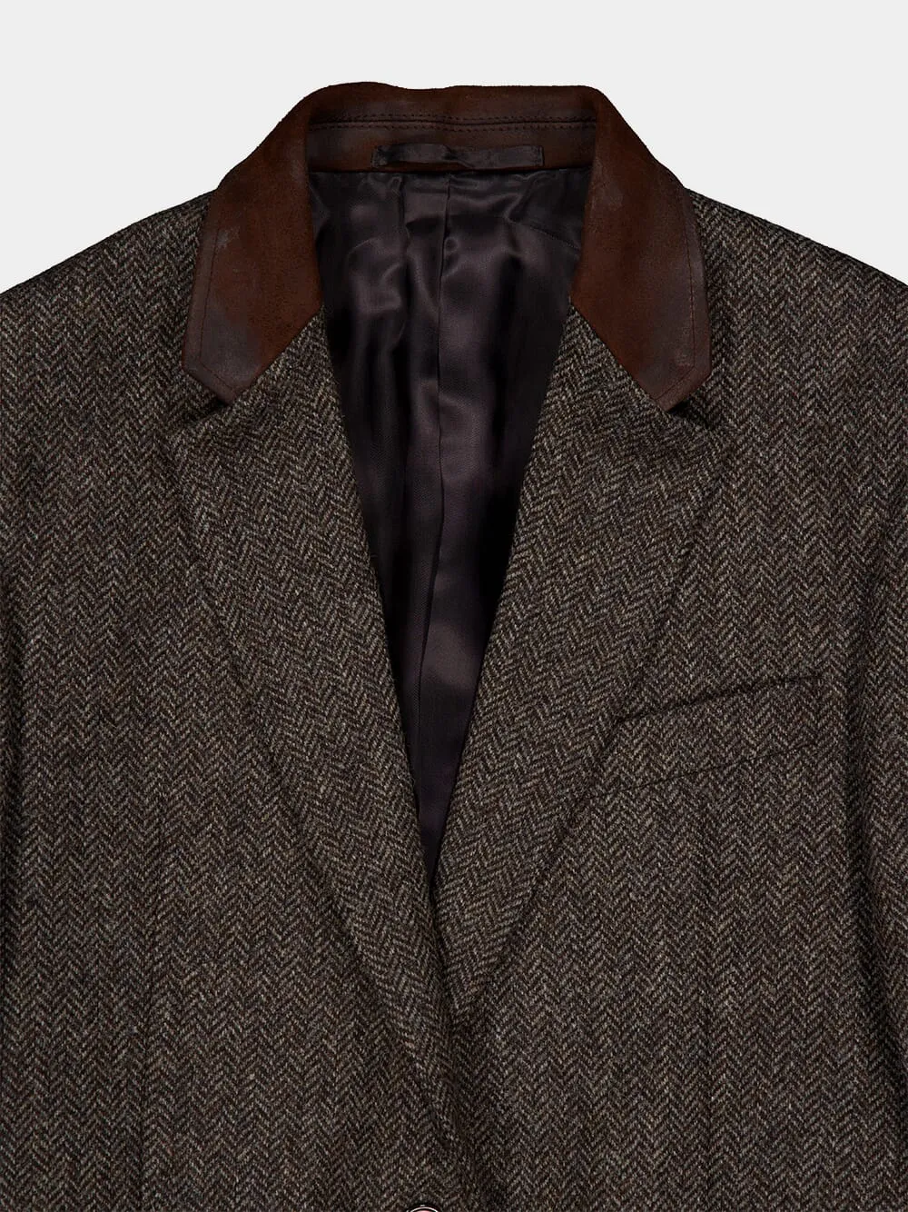 Ebony Chevron Wool Single-Breasted Jacket sold by Fashion Clinic product image thumbnail 5