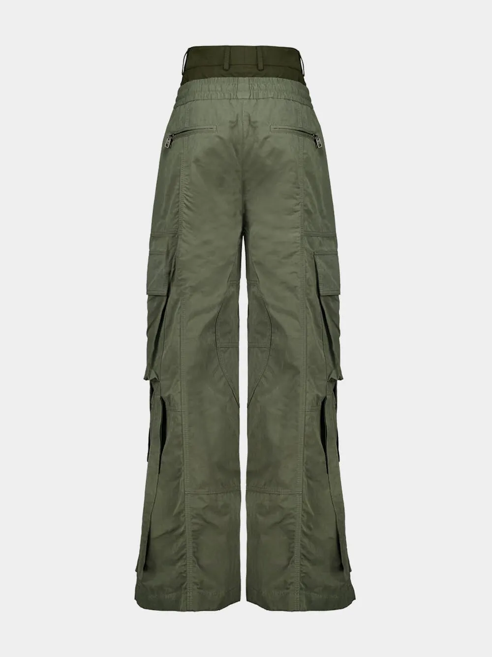 Green Waxed Faille Cargo Trousers sold by Fashion Clinic product image thumbnail 3