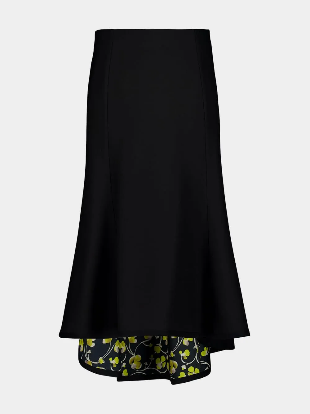 Black Jersey Flared Midi Skirt sold by Fashion Clinic