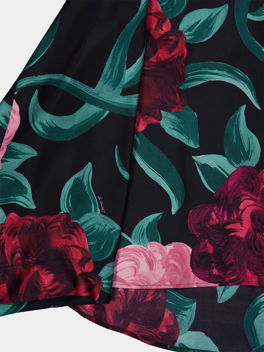 Black Silk Floral Long-Sleeve Top sold by Fashion Clinic product image thumbnail 4