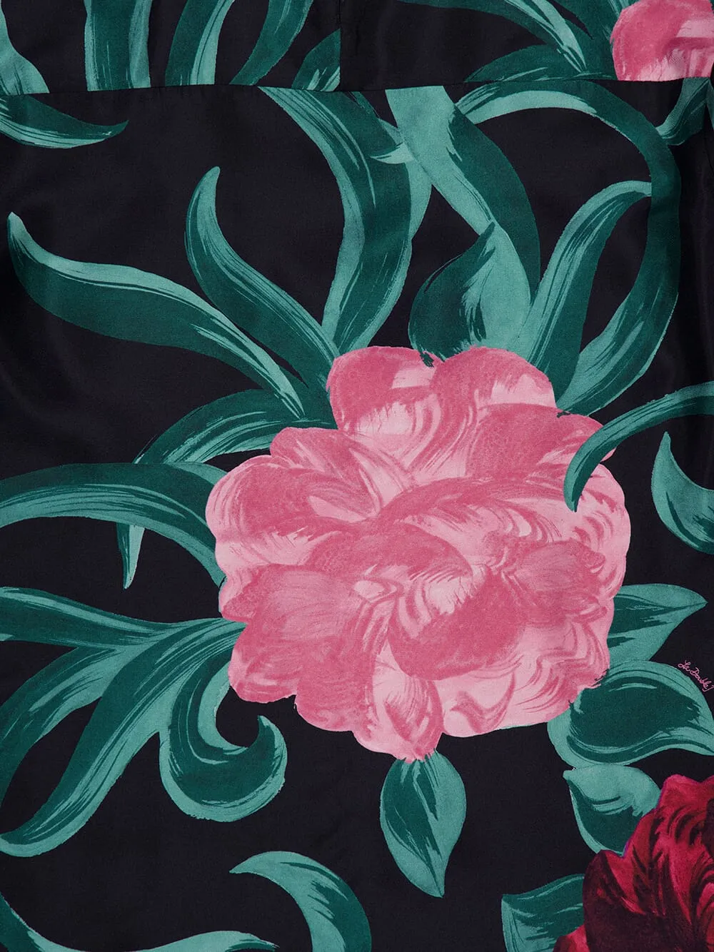 Black Silk Floral Long-Sleeve Top sold by Fashion Clinic product image thumbnail 5