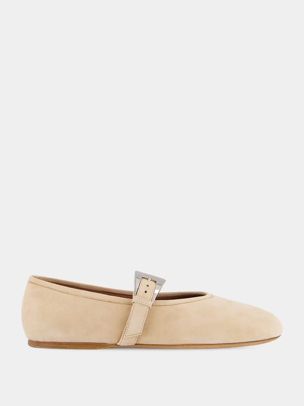 Beige Suede Buckle Ballet Flats sold by Fashion Clinic