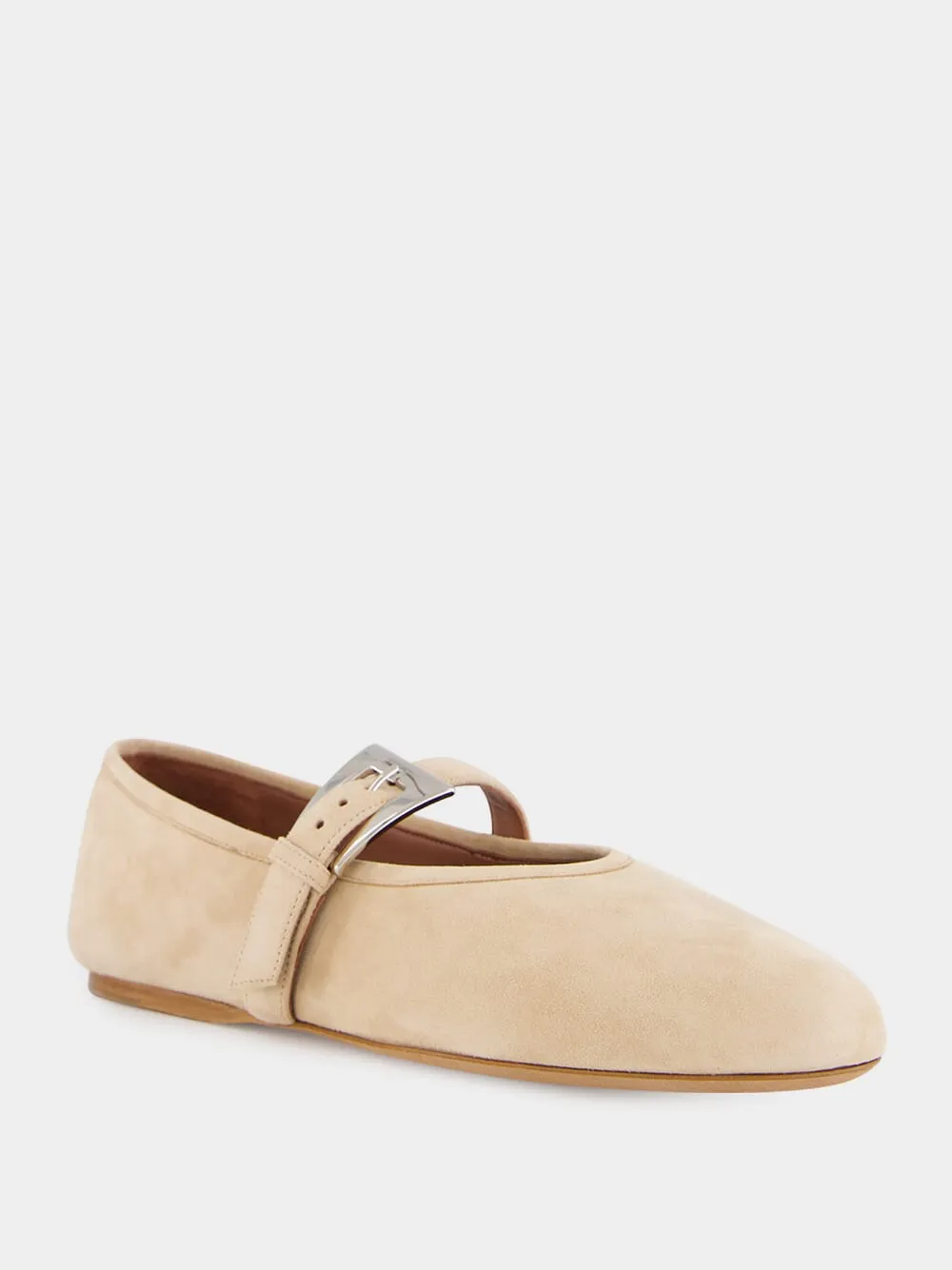 Beige Suede Buckle Ballet Flats sold by Fashion Clinic product image thumbnail 2