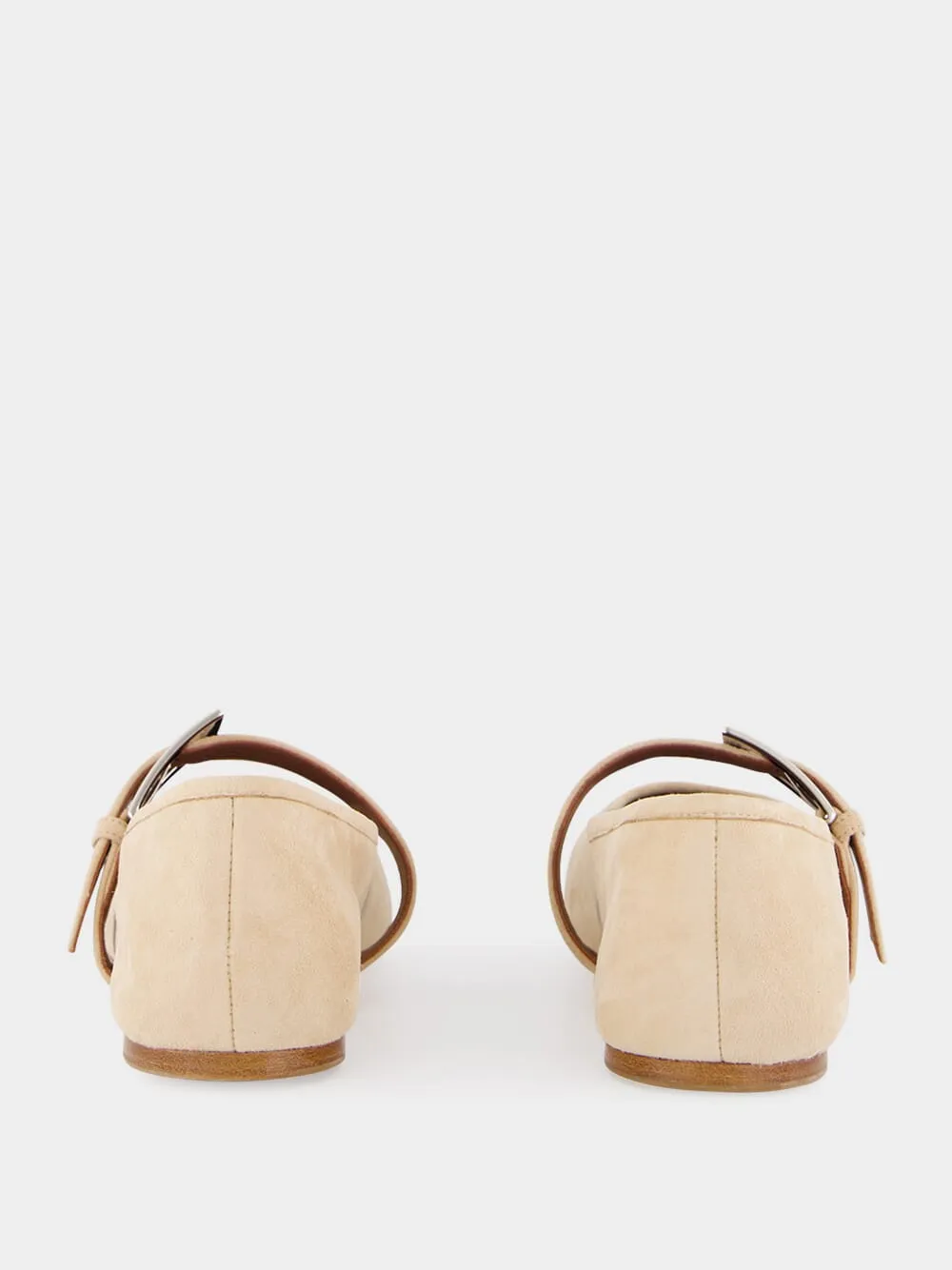 Beige Suede Buckle Ballet Flats sold by Fashion Clinic product image thumbnail 5