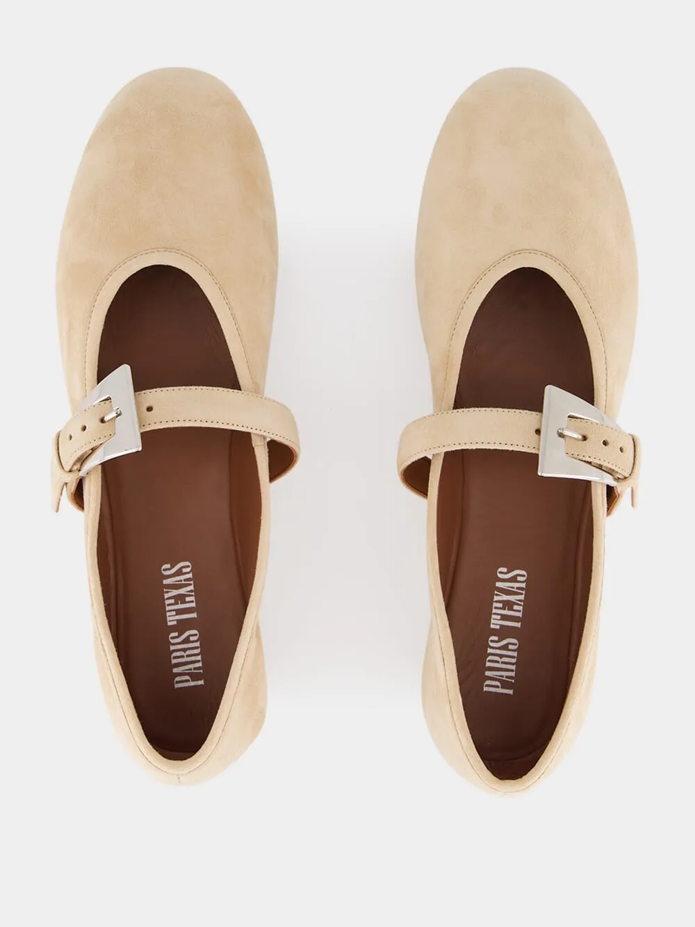 Beige Suede Buckle Ballet Flats sold by Fashion Clinic product image thumbnail 4