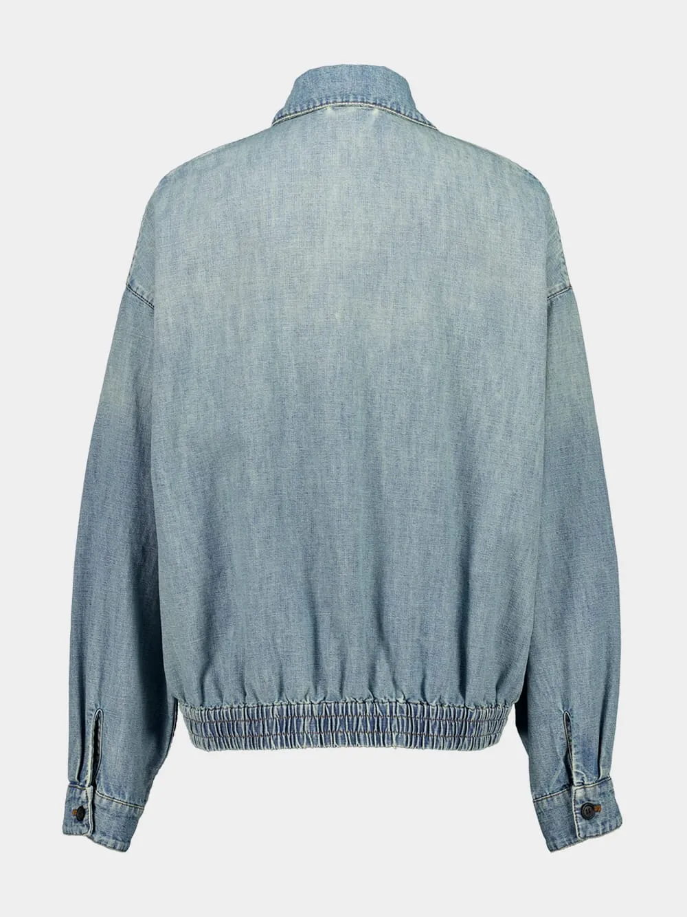 Light Blue Chambray Blouson Jacket sold by Fashion Clinic product image thumbnail 3