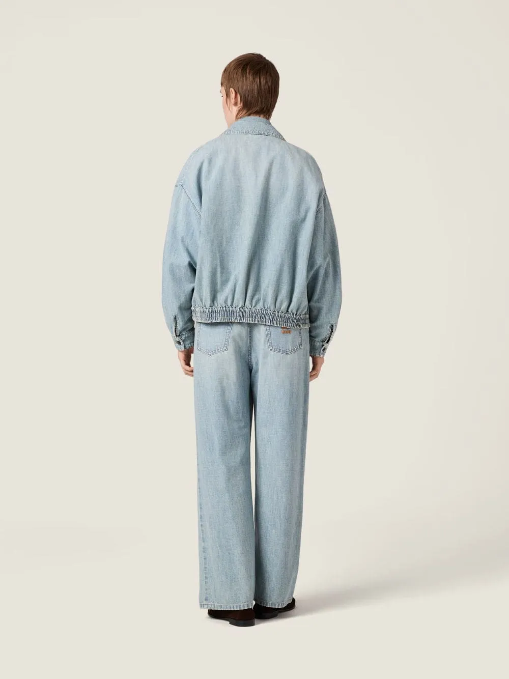 Light Blue Chambray Blouson Jacket sold by Fashion Clinic product image thumbnail 4