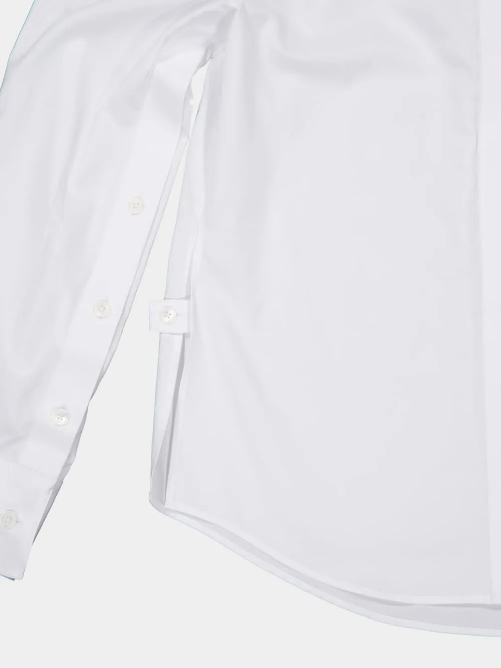 White Cotton Poplin Button-Up Shirt sold by Fashion Clinic product image thumbnail 4