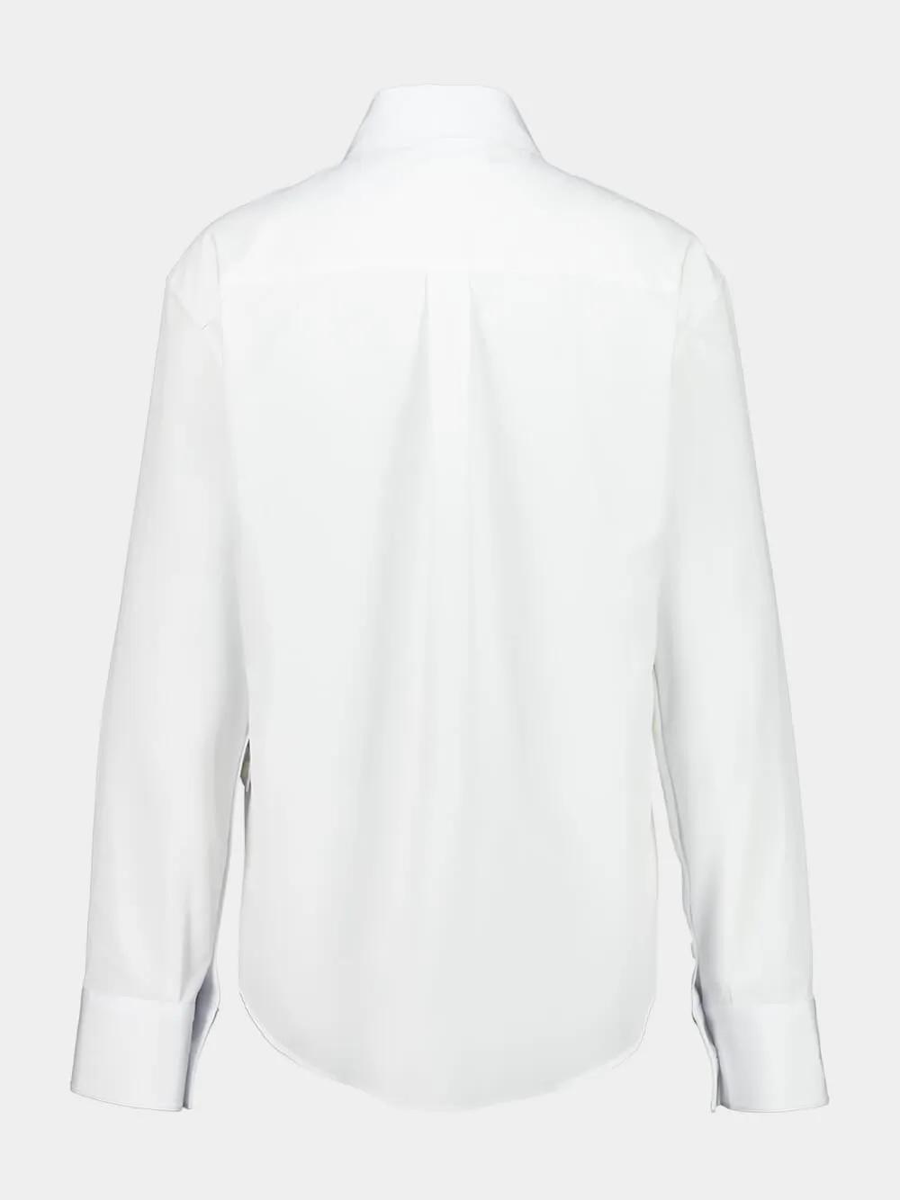 White Cotton Poplin Button-Up Shirt sold by Fashion Clinic product image thumbnail 2