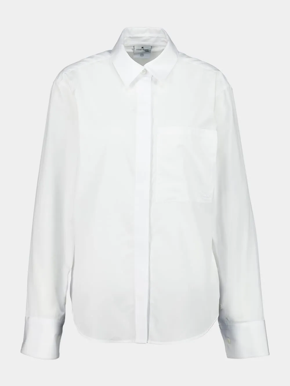 White Cotton Poplin Button-Up Shirt sold by Fashion Clinic
