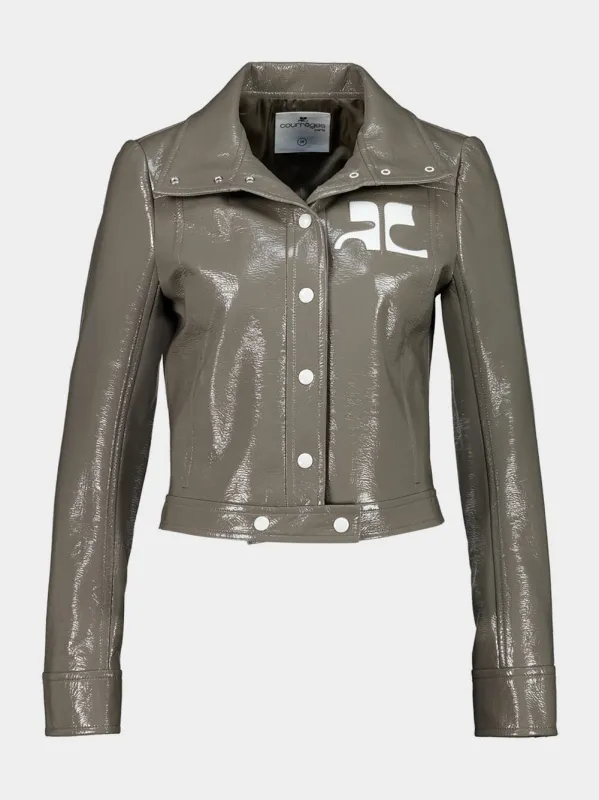 Light Mocha Vinyl Reedition Jacket made by Courreges