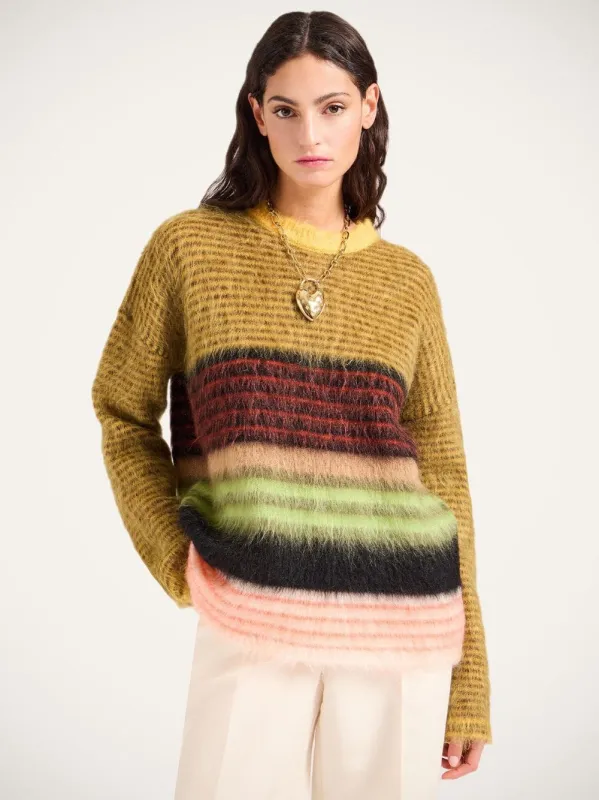 Multicolour Yellow Brushed Wool Brera Sweater sold by Fashion Clinic