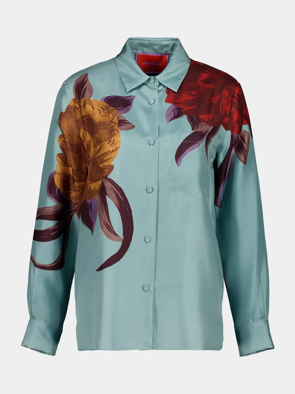 Peony Print Silk Twill Boy Shirt sold by Fashion Clinic