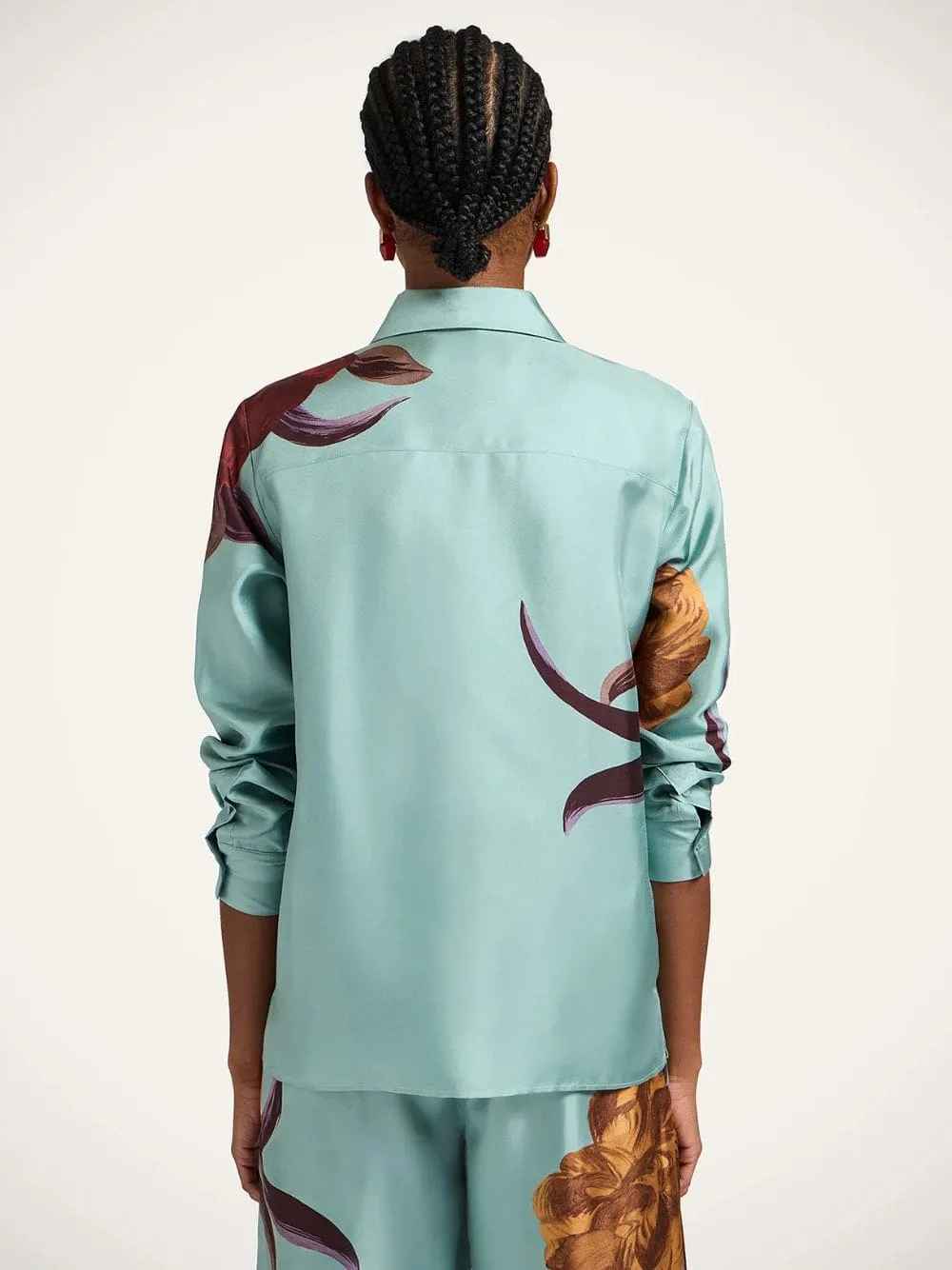 Peony Print Silk Twill Boy Shirt sold by Fashion Clinic product image thumbnail 4