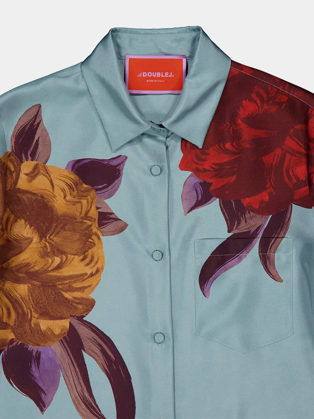 Peony Print Silk Twill Boy Shirt sold by Fashion Clinic product image thumbnail 5
