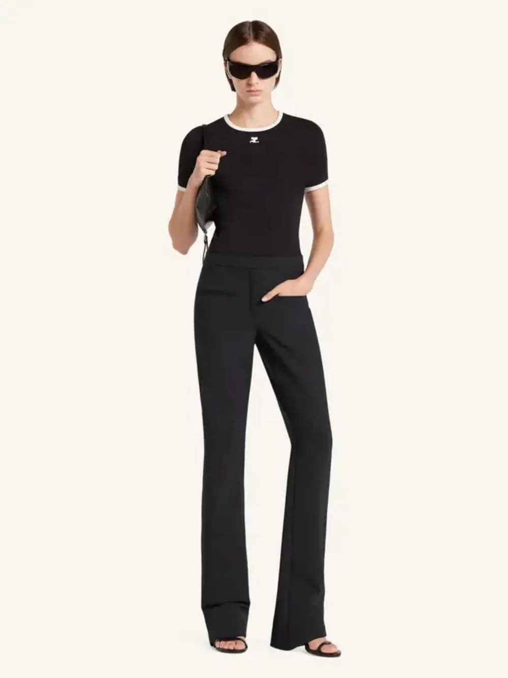 Black Signature Contrast T-Shirt sold by Fashion Clinic