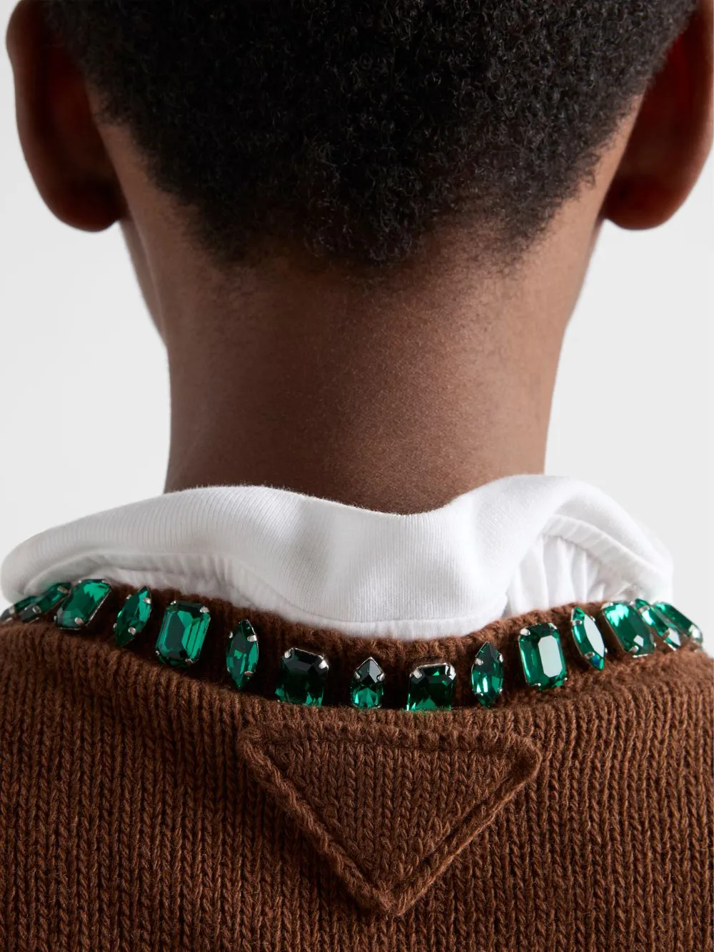 Tobacco Wool-Cashmere Sweater with Jewels sold by Fashion Clinic product image thumbnail 5