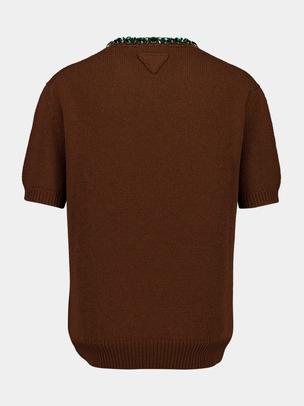 Tobacco Wool-Cashmere Sweater with Jewels sold by Fashion Clinic product image thumbnail 2