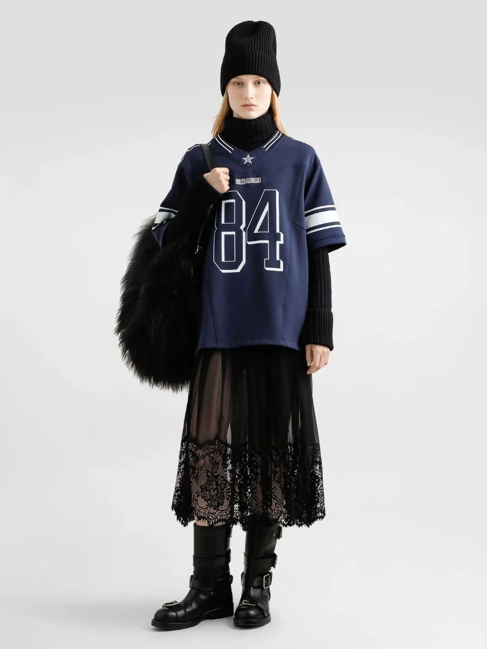 Blue Printed T-Shirt with Patch Detail sold by Fashion Clinic product image thumbnail 2