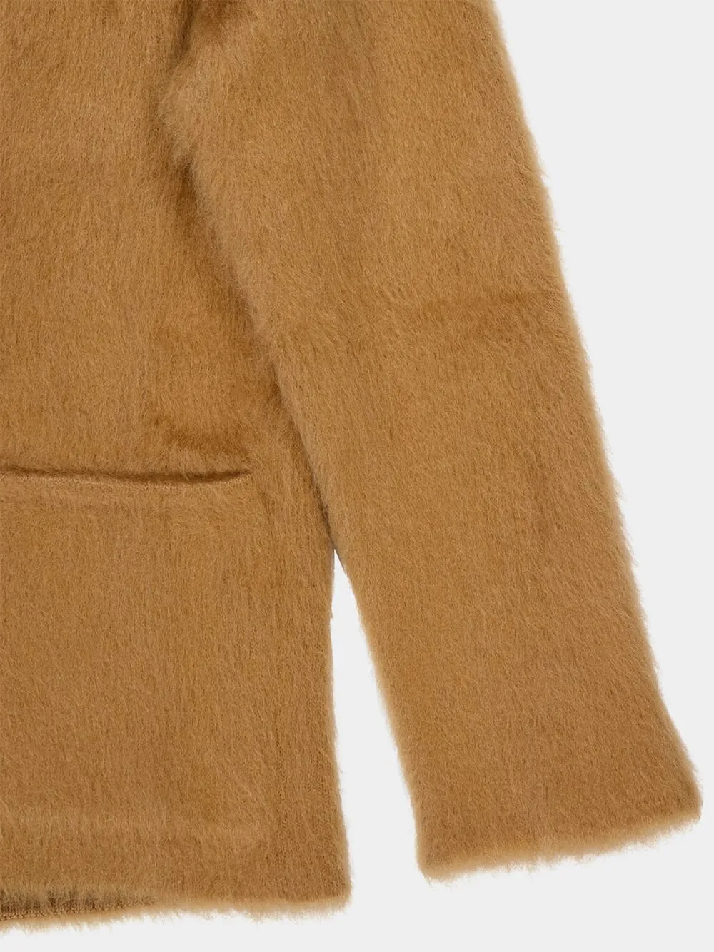 Caramel Beige Mohair-Blend Double-Breasted Jacket sold by Fashion Clinic product image thumbnail 5