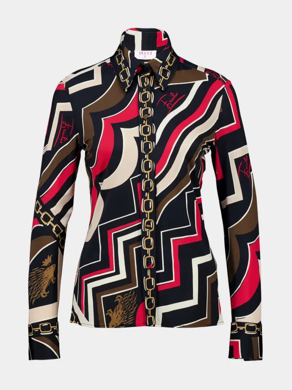 Istrice Print Long-Sleeved Jersey Shirt sold by Fashion Clinic