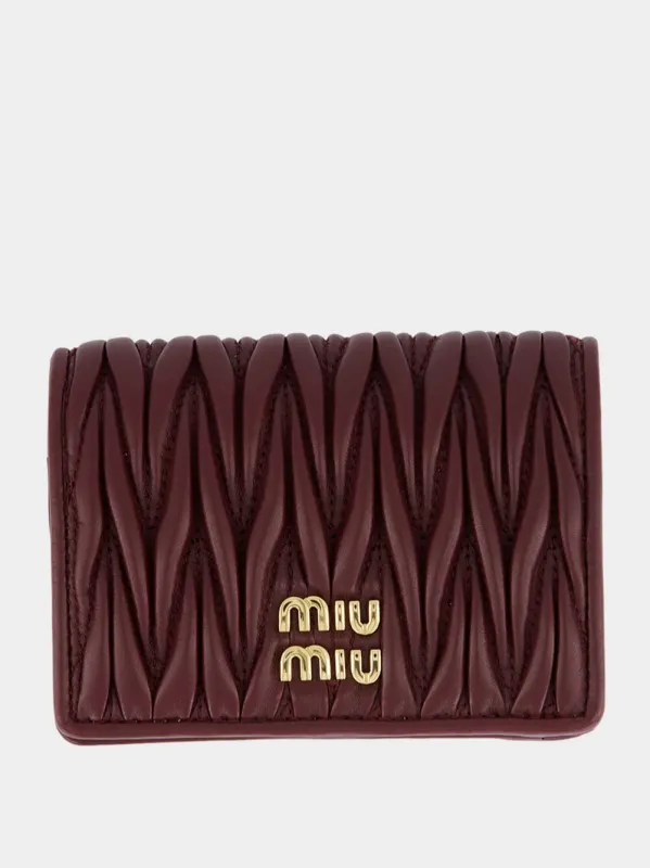 Bordeaux Lambskin Wallet sold by Fashion Clinic