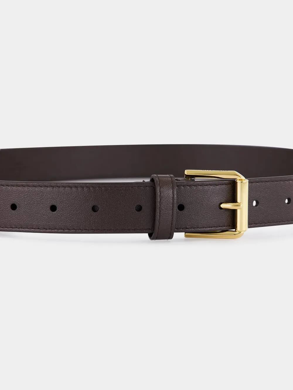 Chocolate Brown Voyou Leather Belt sold by Fashion Clinic product image thumbnail 3