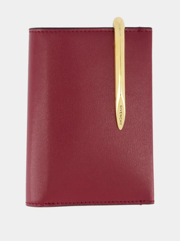 Burgundy Pinch Leather Wallet sold by Fashion Clinic