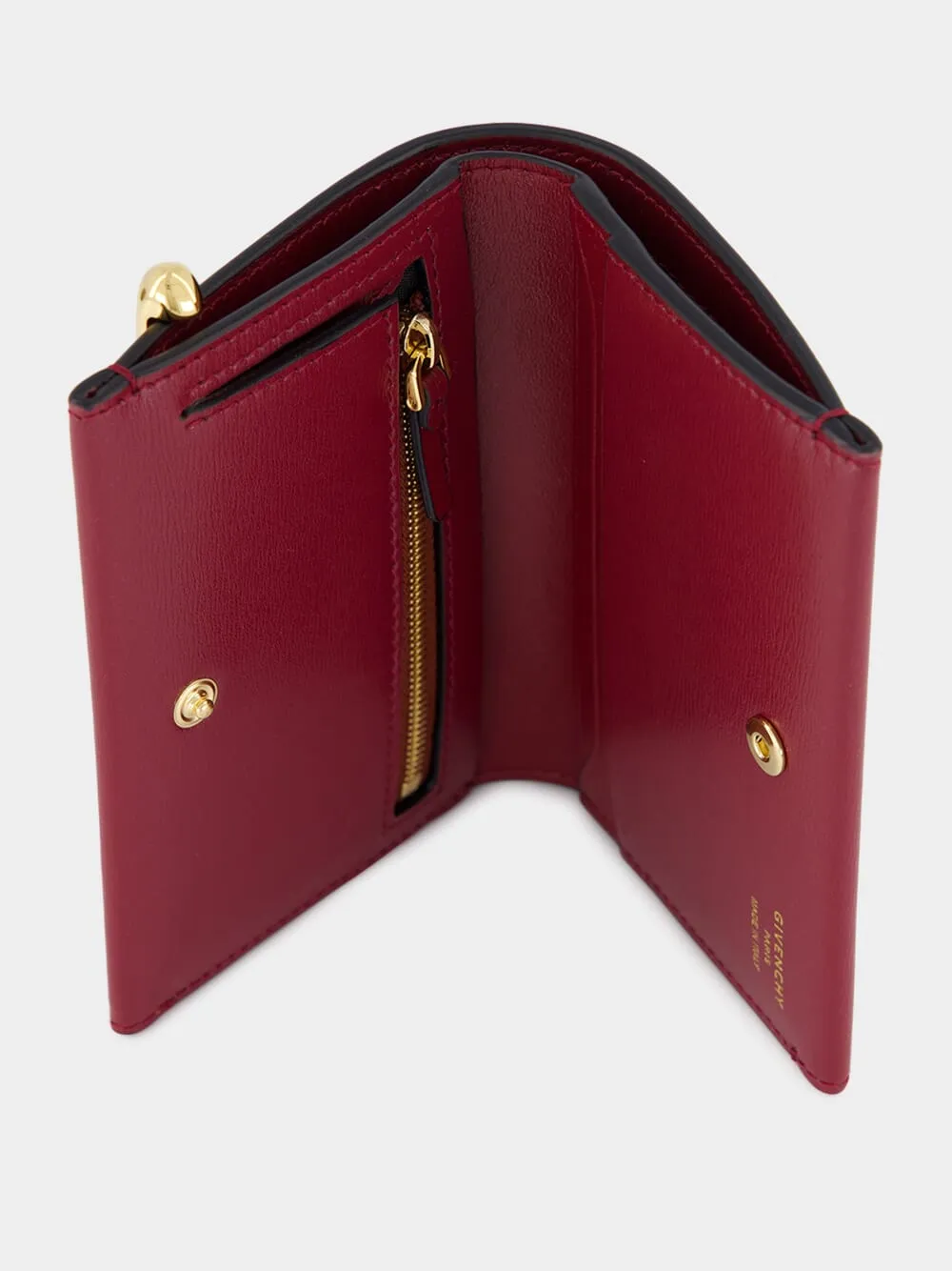 Burgundy Pinch Leather Wallet sold by Fashion Clinic product image thumbnail 3