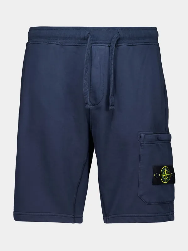 Navy Organic Cotton Fleece Bermuda Shorts sold by Fashion Clinic