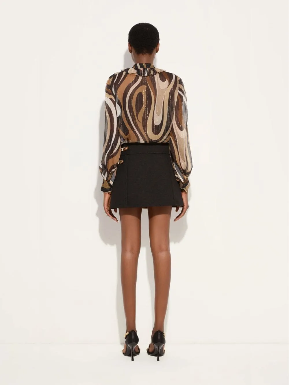 Black Wool Mini Skirt sold by Fashion Clinic product image thumbnail 3