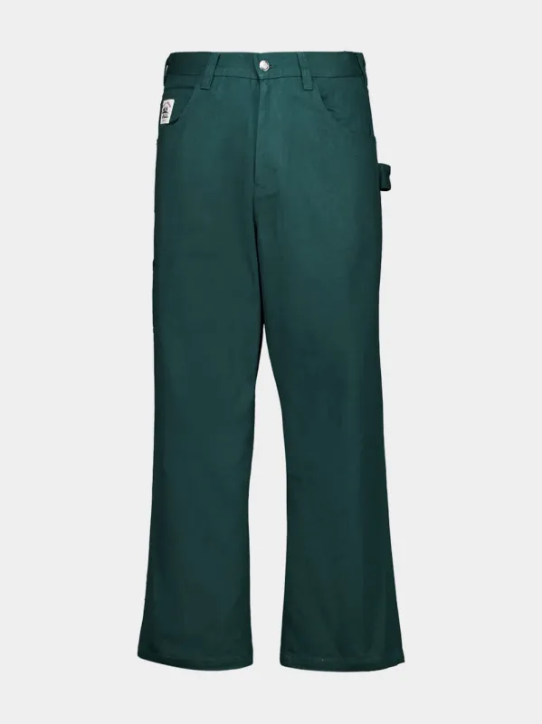 Dark Green Twill Knolly Brook Trousers sold by Fashion Clinic