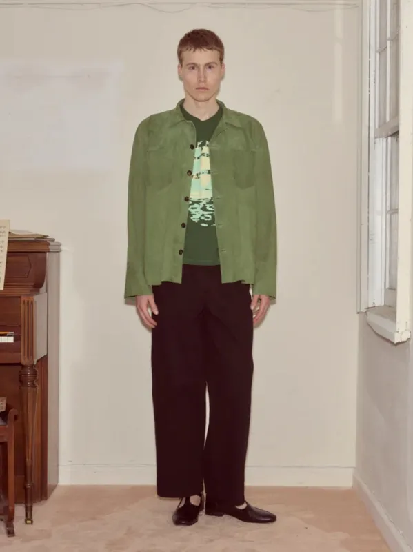 Green Suede Overshirt sold by Fashion Clinic