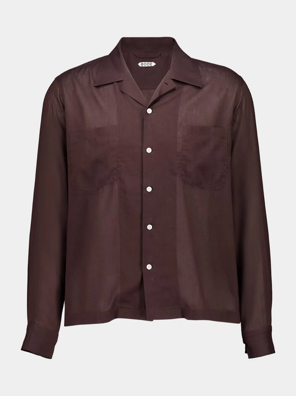 Brown Voile Long Sleeve Shirt sold by Fashion Clinic