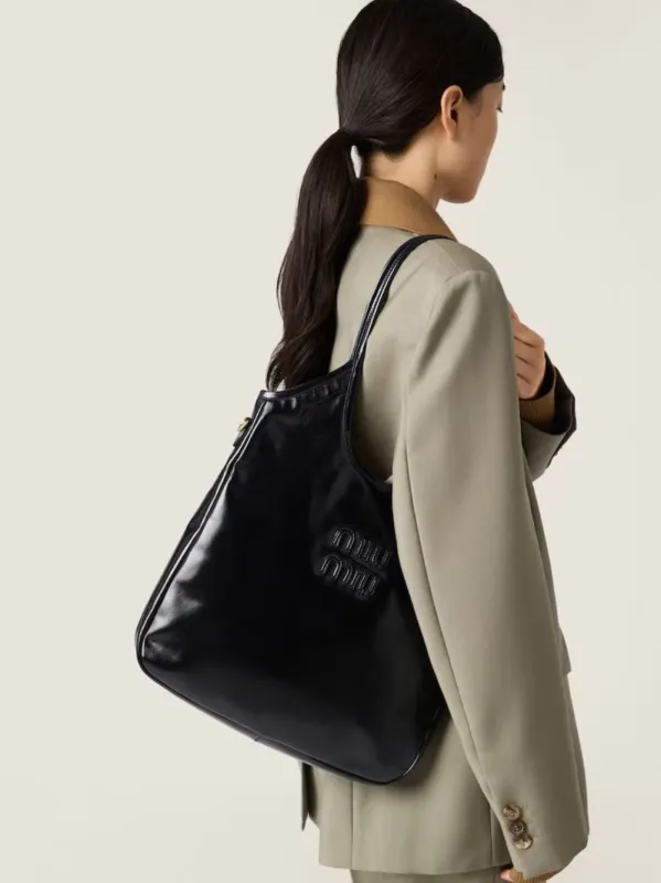 Black Leather Ivy Tote Bag sold by Fashion Clinic