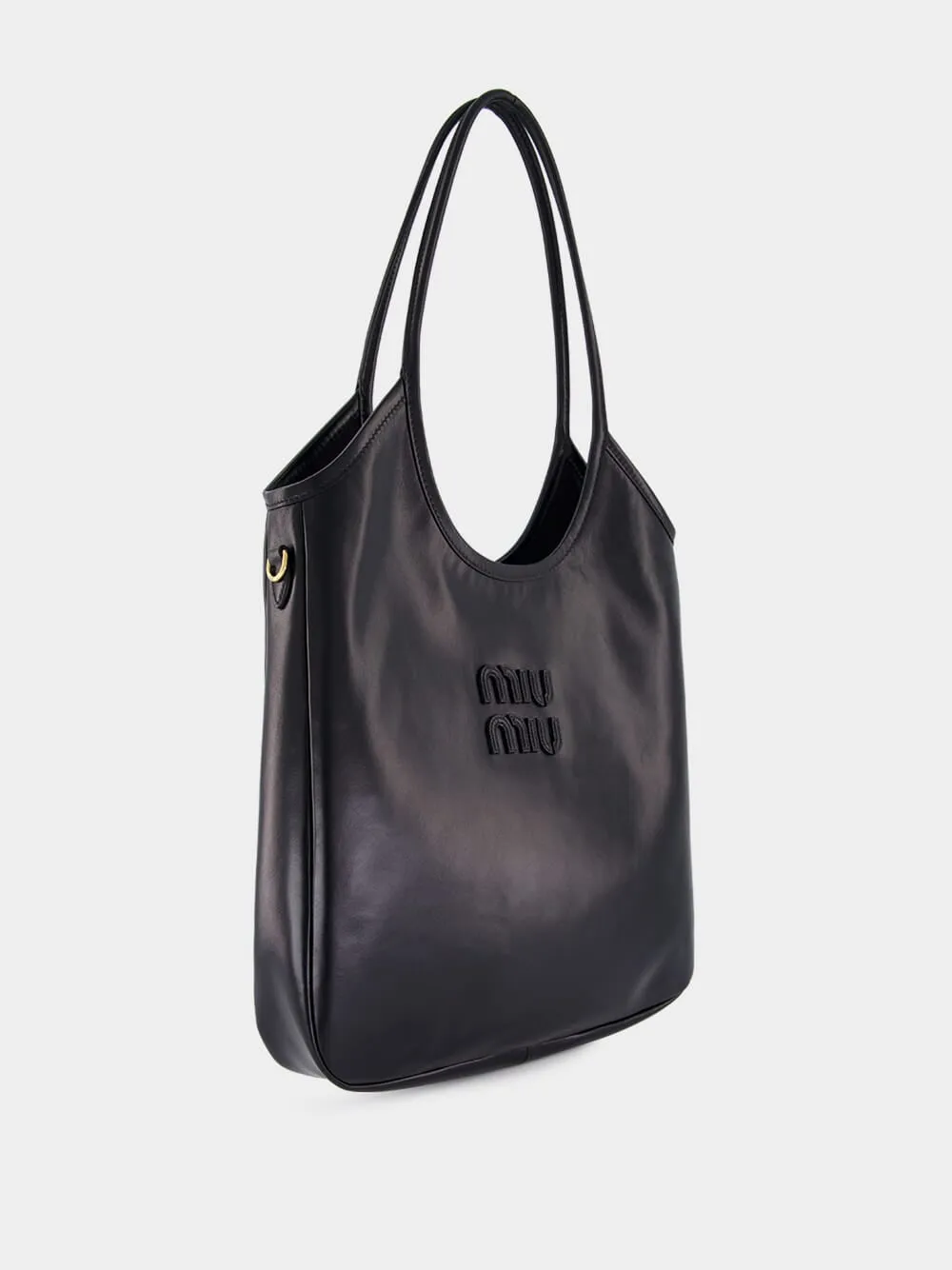 Black Leather Ivy Tote Bag sold by Fashion Clinic product image thumbnail 4