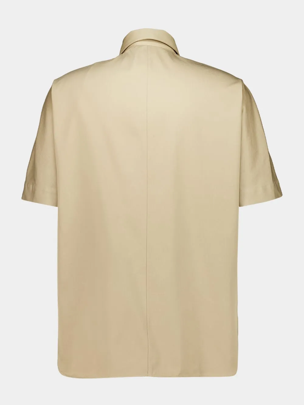 Beige Cotton Short-Sleeved Shirt sold by Fashion Clinic product image thumbnail 4