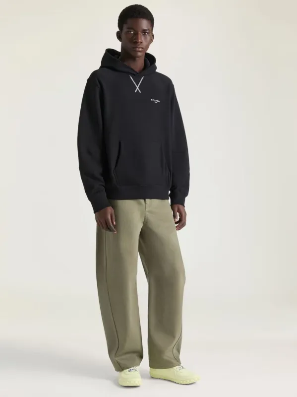 Black Cotton Hooded Sweatshirt sold by Fashion Clinic