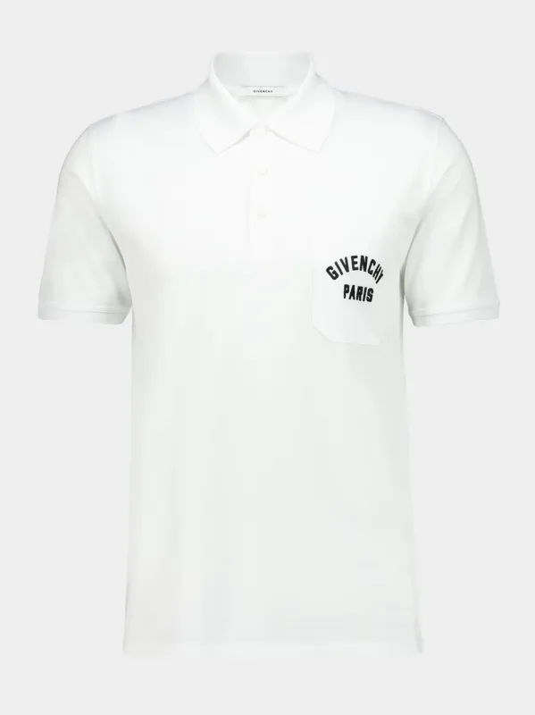 White Cotton Polo Shirt sold by Fashion Clinic