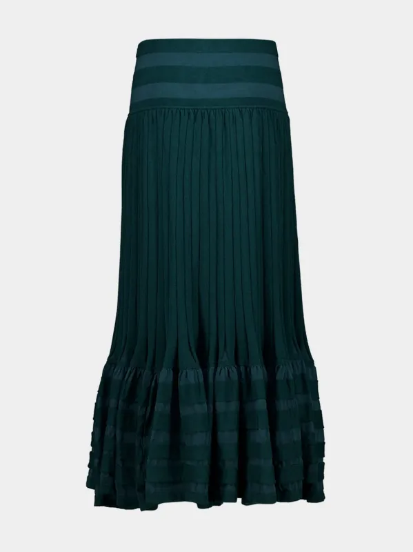 Teal Rebellion Gathered Midi Skirt sold by Fashion Clinic