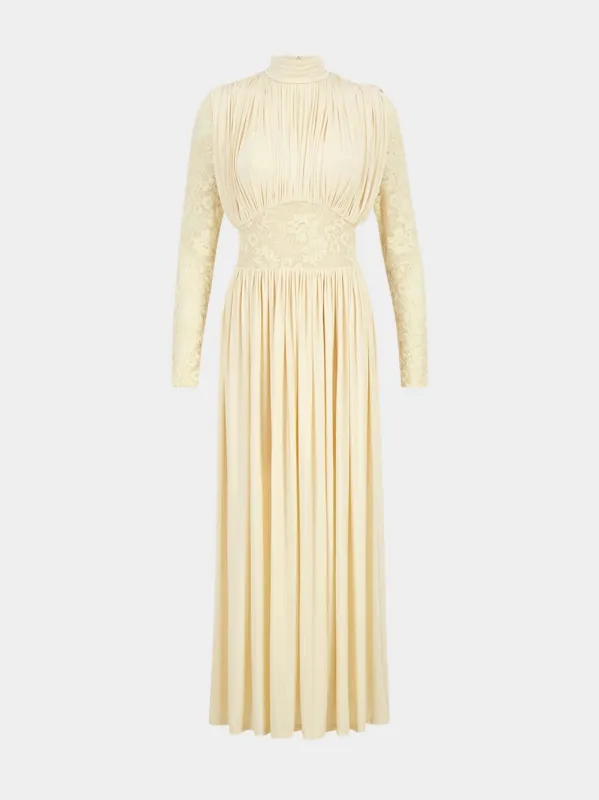 Cream Rebellion Draped Maxi Dress made by Zimmermann