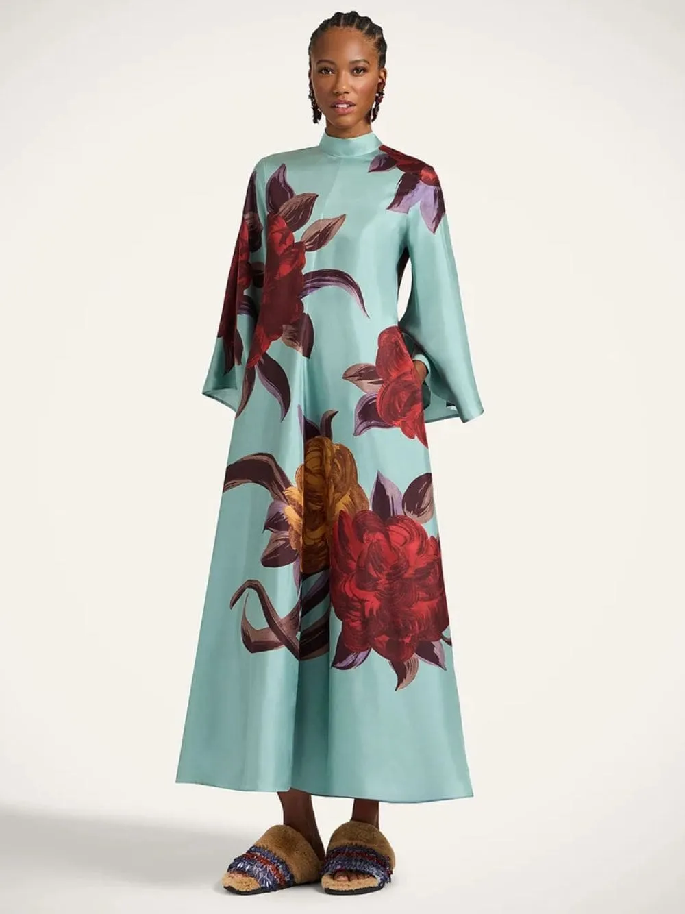 Light Blue Peony Magnifico Dress sold by Fashion Clinic