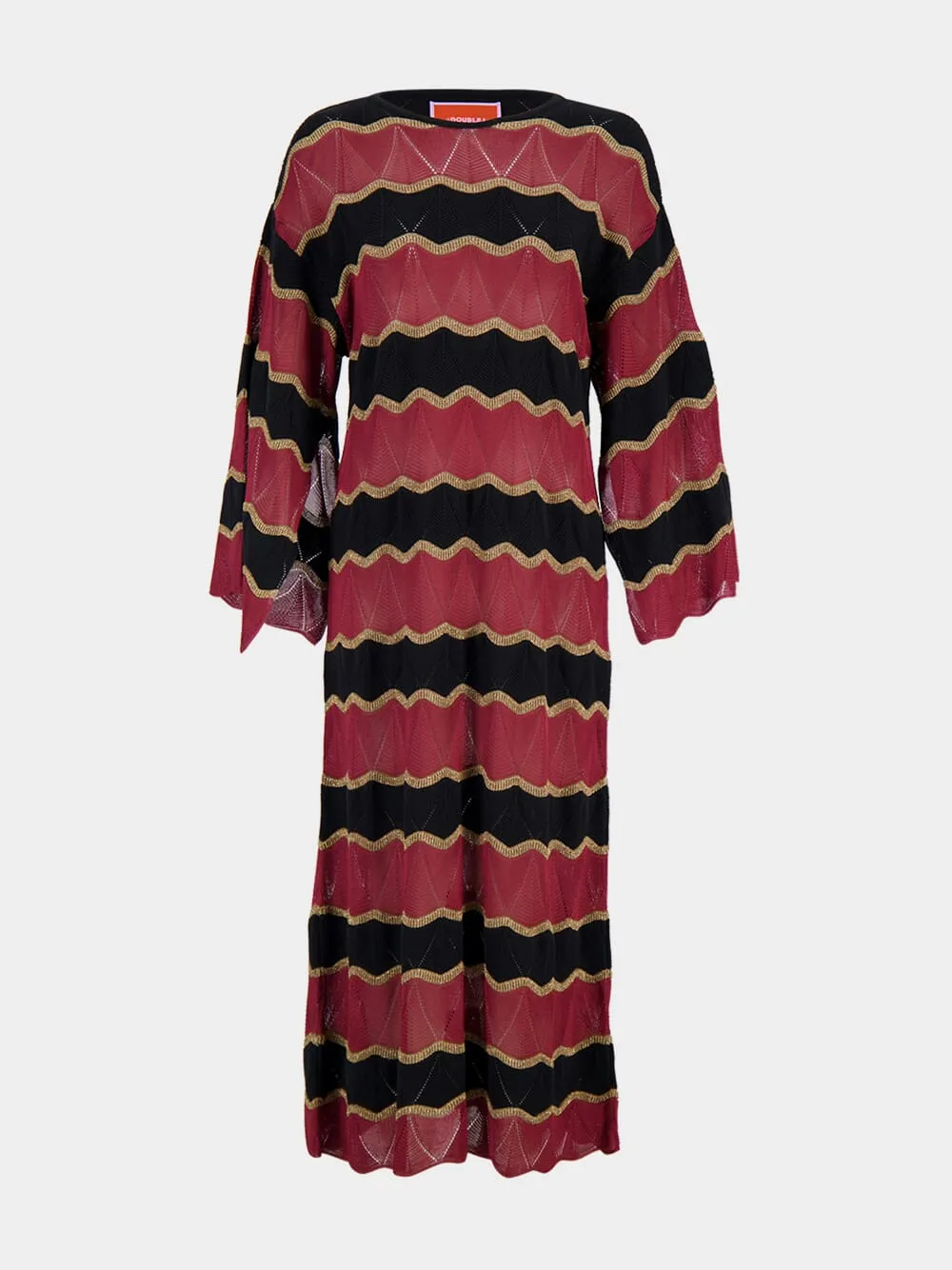 Burgundy Hang Ten Knit Kaftan sold by Fashion Clinic