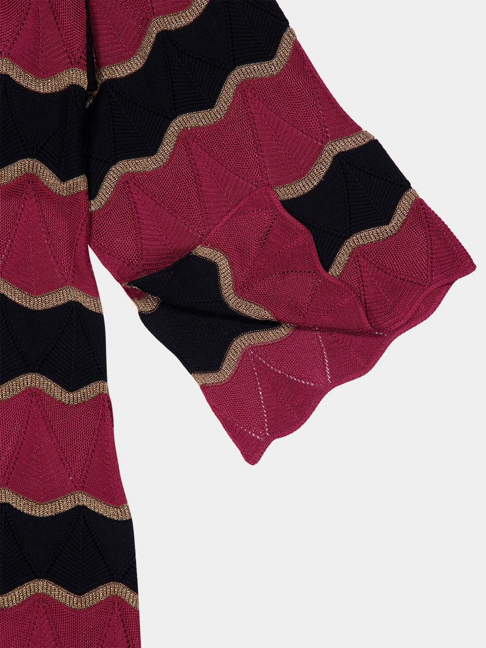 Burgundy Hang Ten Knit Kaftan sold by Fashion Clinic product image thumbnail 4