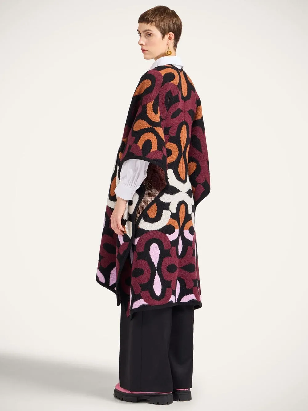 Multicolour Burgundy Wool Maiolika Robe sold by Fashion Clinic product image thumbnail 3