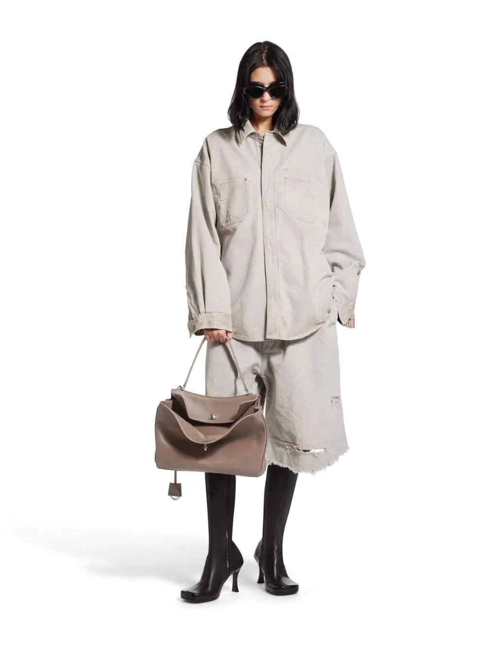 Taupe Medium Rodeo Leather Handbag sold by Fashion Clinic product image thumbnail 2