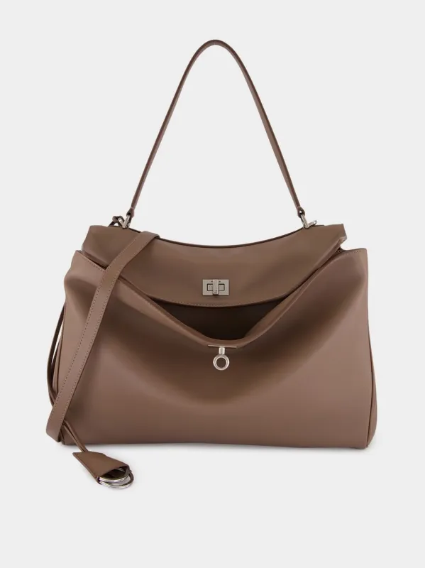 Taupe Medium Rodeo Leather Handbag sold by Fashion Clinic