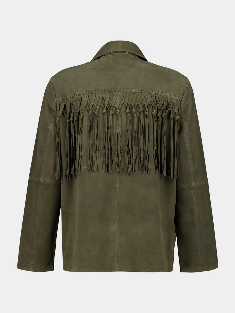 Khaki Green Suede Vestige Jacket sold by Fashion Clinic product image thumbnail 2
